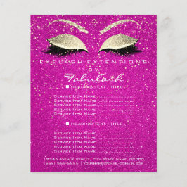 Makeup Beauty Salon Flyer Guld Confetti Shock rosa