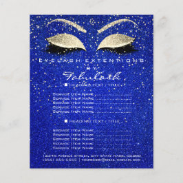 Makeup Beauty Salon Glitter Flyer Guld Cobalt Blue