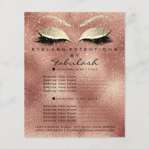 Makeup Beauty Salon Glitter Flyer Ro Guld Smala