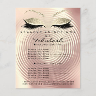 Makeup Beauty Salon Glitter Flyer Ro Guld Smala