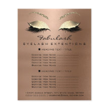 Makeup Beauty Salon Guld Glitter Flyer Smala Lux1