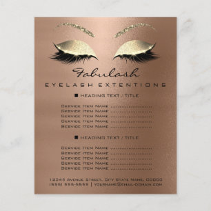 Makeup Beauty Salon Guld Glitter Flyer Smala Lux1