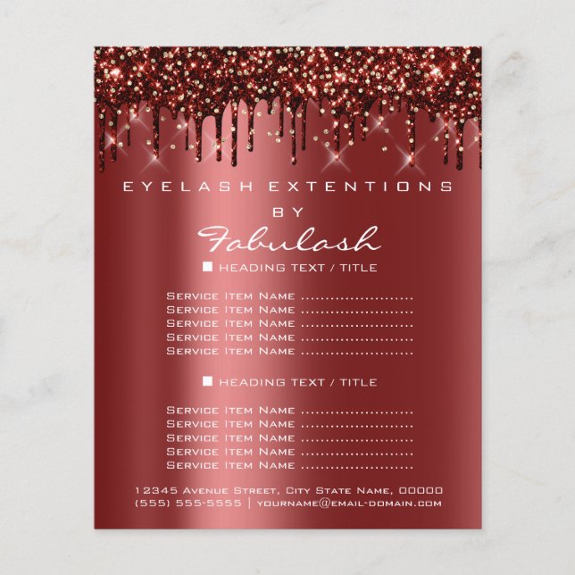 Makeup Beauty Salon Guld Glitter Flyer Spark Drift (Framsidan)