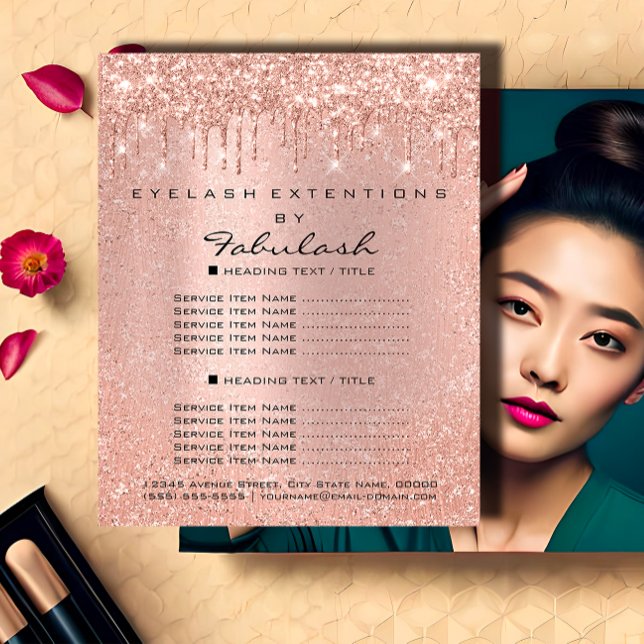 Makeup Beauty Salon Hair Ro Glitter Flyer Dricks (Makeup Beauty Salon Hair Rose Glitter Flyer Drips)