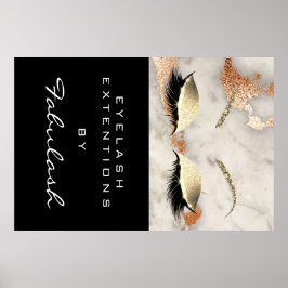 Makeup Beauty Salon Marble Lash Namn Copper Marble Poster