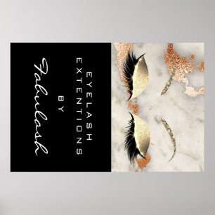 Makeup Beauty Salon Marble Lash Namn Copper Marble Poster