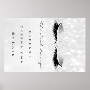Makeup Beauty Salon Namn Grått Silver Spark Lash Poster