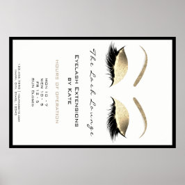 Makeup Beauty Salon Namn Guld Glam Adress Öppning Poster