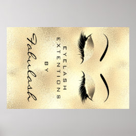 Makeup Beauty Salon Namn Guld Glam Lux Eyebrows Poster