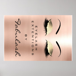 Makeup Beauty Salon Namn Guld Glam Rosa Eyebrows Poster