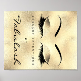 Makeup Beauty Salon Namn Guld GlamGlitter Eyebrows Poster