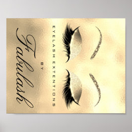 Makeup Beauty Salon Namn Guld Glitter Glam 1 Poster