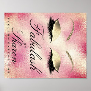 Makeup Beauty Salon Namn Guld Glitter Sharon Peony Poster