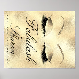 Makeup Beauty Salon Namn Guld Glitter Sharon Poster