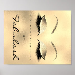 Makeup Beauty Salon Namn Guld Glitter VIP Poster