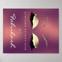 Makeup Beauty Salon Namn Guld Lash Copper Poster