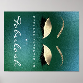 Makeup Beauty Salon Namn Guld Lash Tropical Poster