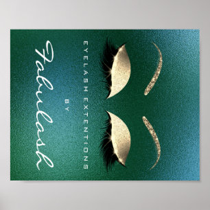 Makeup Beauty Salon Namn Guld Lash Tropical Poster
