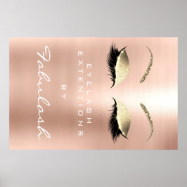 Makeup Beauty Salon Namn Guld Rosa Smala Eyebrows Poster