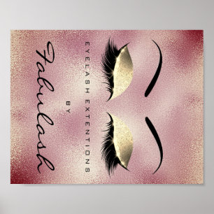 Makeup Beauty Salon Namn Guld RoseGlitter Eyebrows Poster
