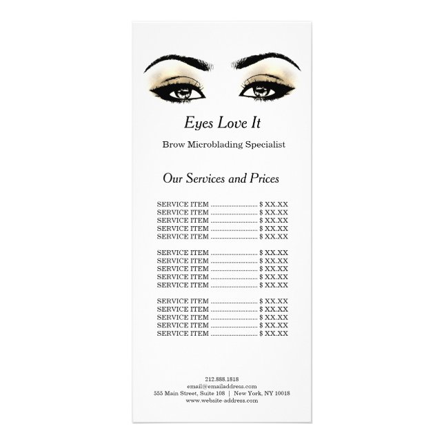Makeup Beauty Salon Namn Microblanding Lash Reklamkort (Framsidan)