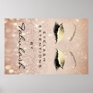 Makeup Beauty Salon Namn Ro Guld Eyebrow Poster