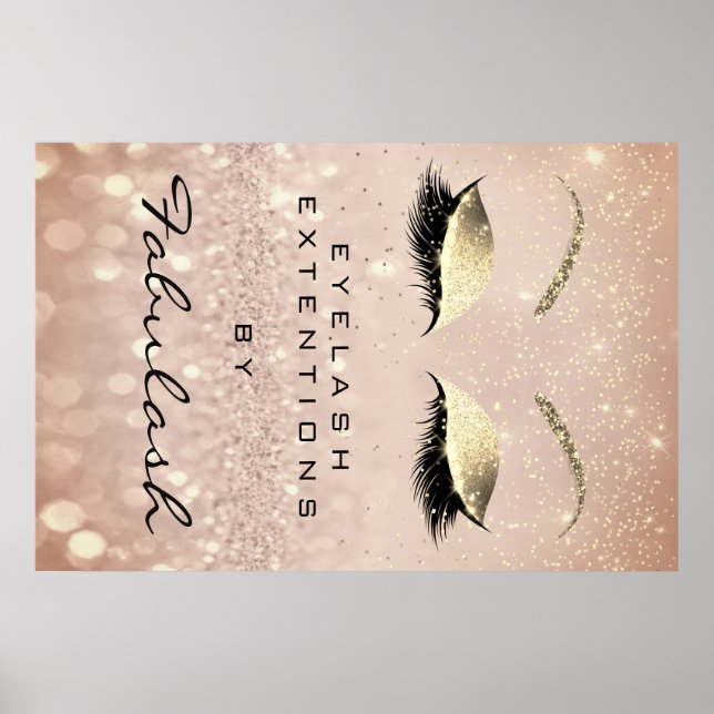 Makeup Beauty Salon Namn Ro Guld  Eyebrow Poster (Framsidan)