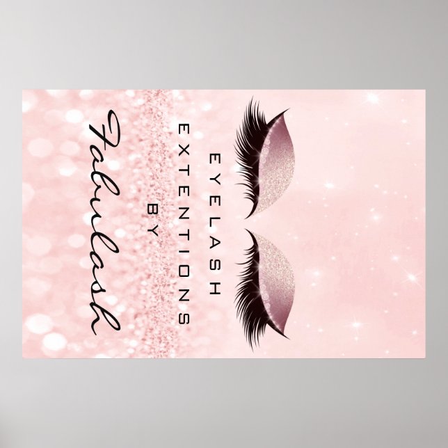 Makeup Beauty Salon Namn Ro Guld Rosa Eyebrow Poster (Framsidan)