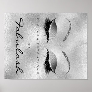 Makeup Beauty Salon Namn Silver Glitter Glam Poster
