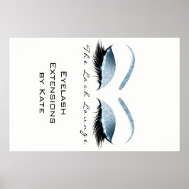 Makeup Beauty Salon Namn White Blue Black Eyebrows Poster