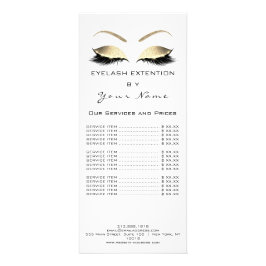 Makeup Beauty Salon Namn White Guld Black Eyebrows Reklamkort