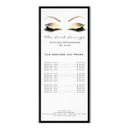 Makeup Beauty Salon Namn White Guld Black Eyebrun Reklamkort