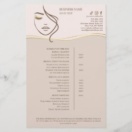 Makeup Beauty Salon Price List Flygblad