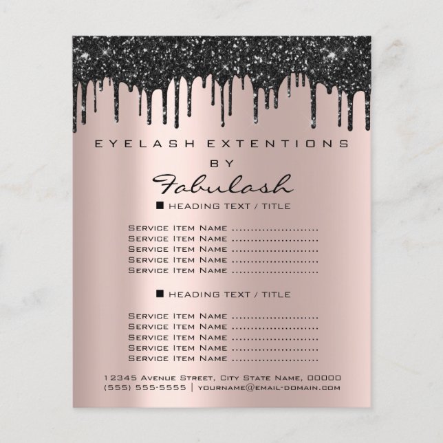 Makeup Beauty Salon Ro Glitter Flyer Black Drivers (Framsidan)