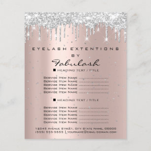 Makeup Beauty Salon Ro Glitter Flyer Grått Drips