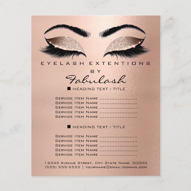 Makeup Beauty Salon Ro Glitter Flyer  Lash (Framsidan)