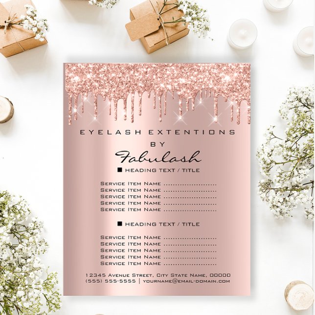 Makeup Beauty Salon Ro Glitter Flyer Spark Drift (Makeup Beauty Salon Rose Glitter Flyer Spark Drips)