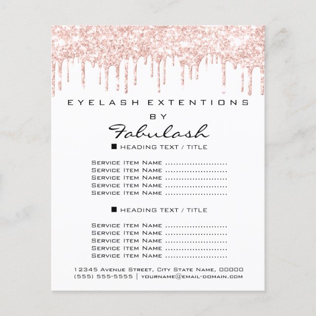 Makeup Beauty Salon Ro Glitter Flyer White Drives (Framsidan)