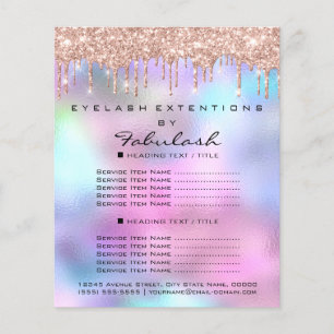 Makeup Beauty Salon Ro Glitter Holograph Hair Flygblad