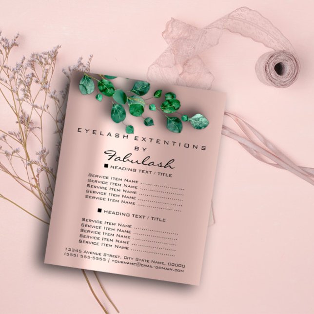 Makeup Beauty Salon Ro Woodland Eucalyptus Flygblad (Skapare uppladdad)