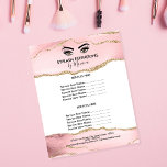 Makeup Beauty Salon  Rosa Girly Modern Flygblad<br><div class="desc">Polska upp ditt företag med den här moderna och trendig prisa listan över gigantiska rosor för din skönhetsalong.  rosa-bakgrund med uppgifter om guld glitter</div>