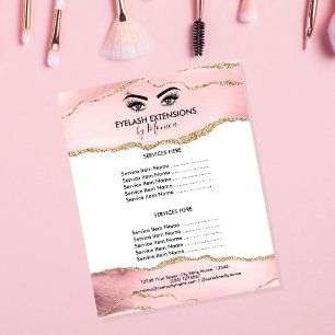 Makeup Beauty Salon  Rosa Girly Modern Flygblad