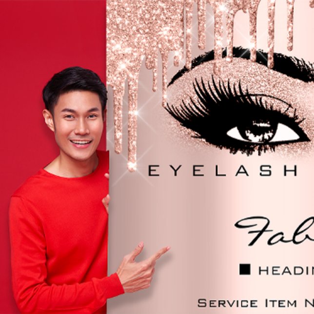 Makeup Beauty Salon Rosa Glitter Flyer Eyelash (Makeup Beauty Salon Pink Glitter Flyer Eyelashes)