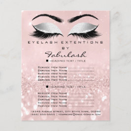 Makeup Beauty Salon Rosa Glitter Flyer Grått Lash