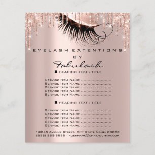 Makeup Beauty Salon Rosa Glitter Flyer Lash