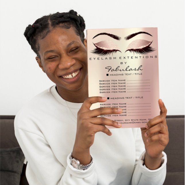 Makeup Beauty Salon Rosa Glitter Flyer  Lash (Makeup Beauty Salon Pink Glitter Flyer Blush Lash)