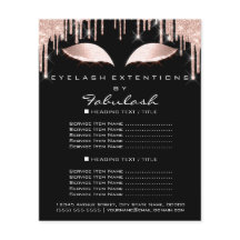 Makeup Beauty Salon Rosa Glitter Flyer Spark Black