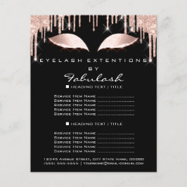 Makeup Beauty Salon Rosa Glitter Flyer Spark Black
