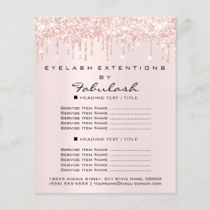 Makeup Beauty Salon Rosa Glitter Flyer Spark Drift