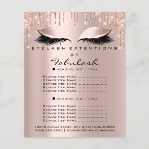 Makeup Beauty Salon Rosa Glitter Flyer Spark Lash